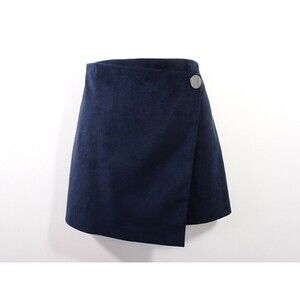 Theory Women's IWG Wrap Skirt Brilliant Navy Fulton Fuax Suede Skirt NWT 195 P